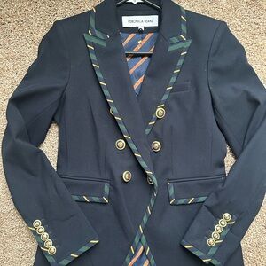 Veronica Beard Navy Miller with Green and Gold Accents